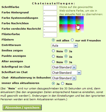 Profildaten &auml;ndern / Account l&ouml;schen