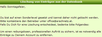 Profildaten &auml;ndern / Account l&ouml;schen