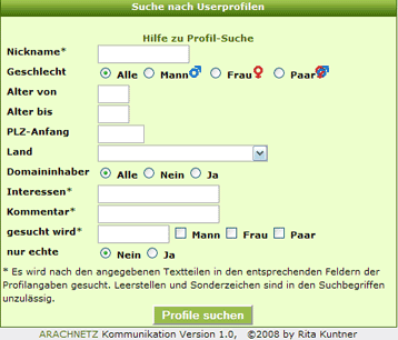 Usergruppen / Nicks suchen